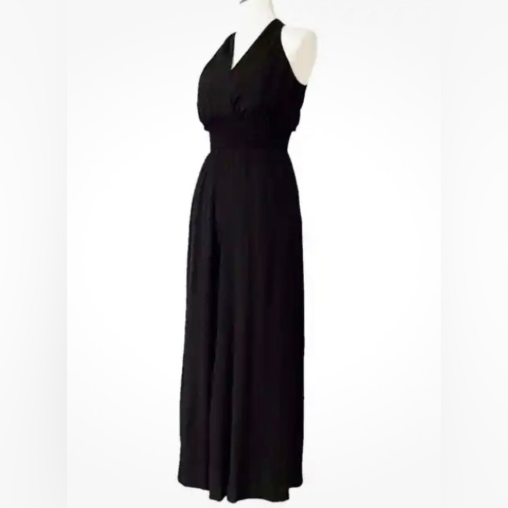 NWOT Anthropologie Black Bionda Plisse Jumpsuit - Picture 6 of 11